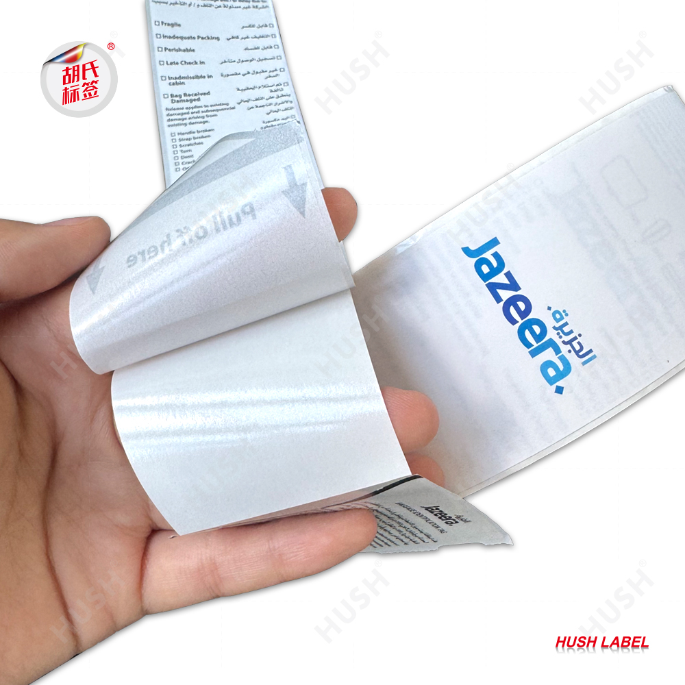Free Sample High Quality Paper Thermal Paper Disposable Airline Products Low Price Baggage Tag for Air.