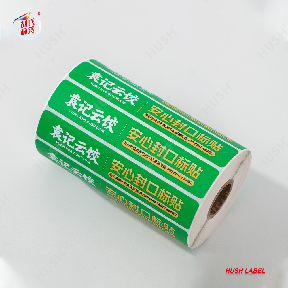 Custom Printed Food Takeaway Seal Sticker Tamper Proof Delivery Box Security Label