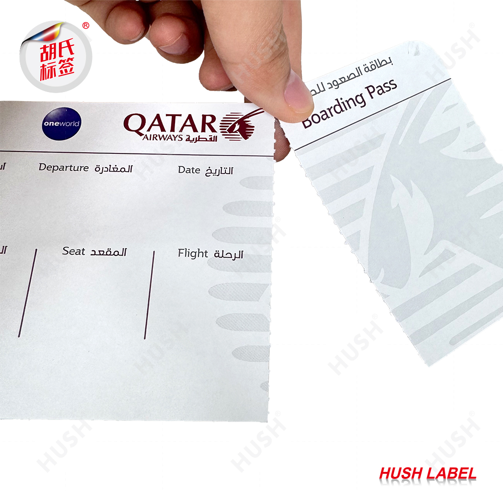 Thermal Printing Plane Ticket Airline Boarding Pass Flight Custom Printed Airline Check-in Ticket