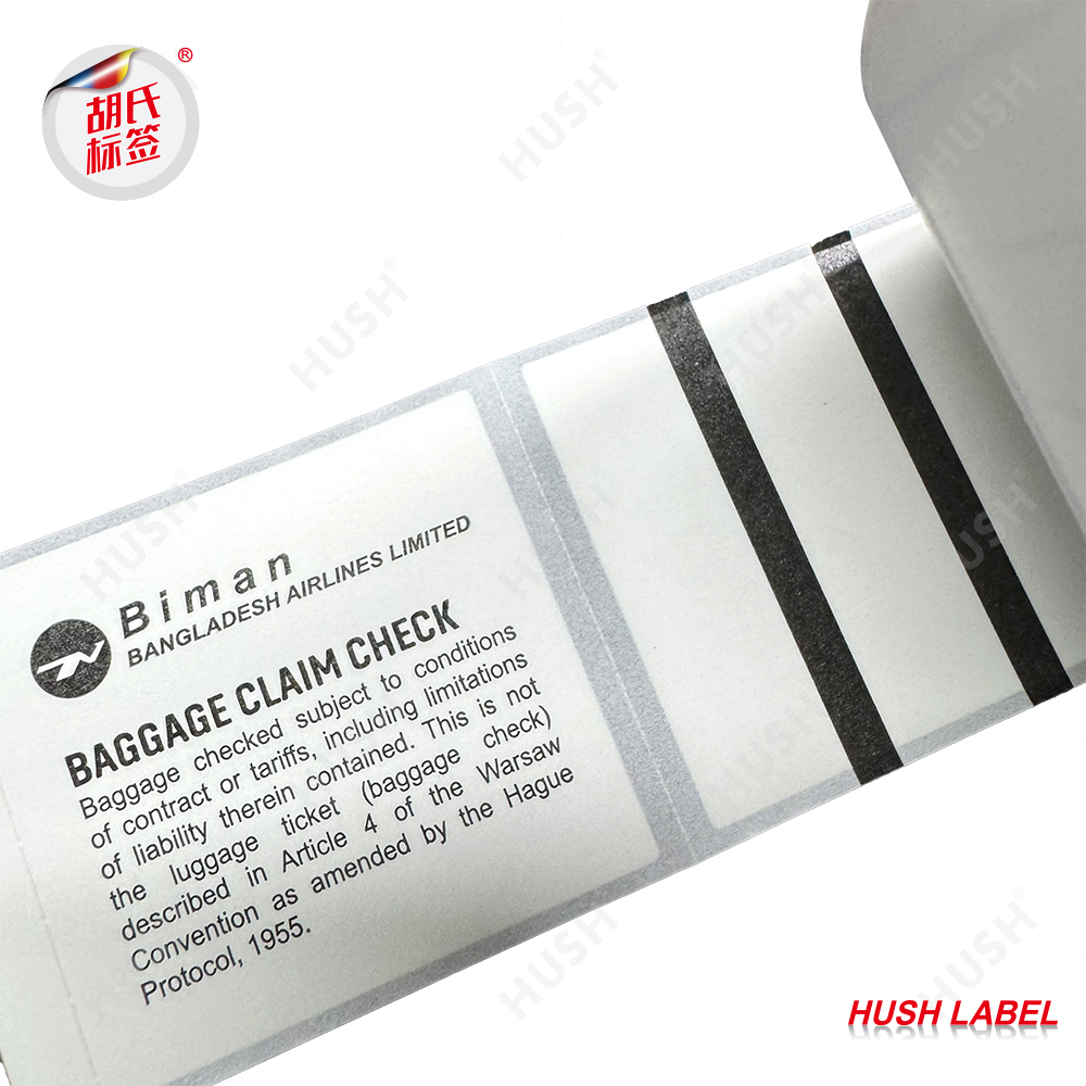 Custom Airlines Waterproof, Tear-proof, and Heat-resistant Thermal Paper Baggage Claim Tag