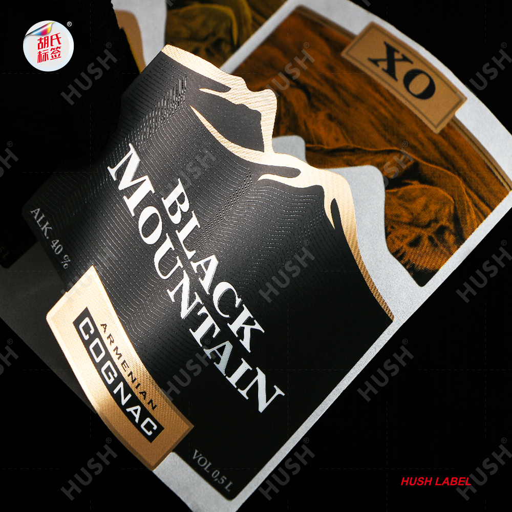 Customized Oil Proof Holographic Adhesive Wine Labels Gold/Silver Hot Stamping Eco-Friendly Art Paper Vinyl Packaging