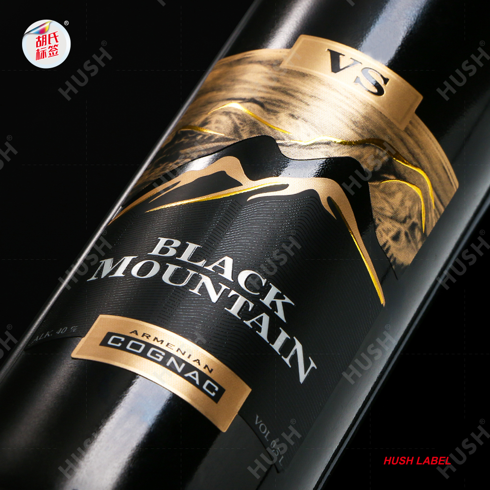 Customized Oil Proof Holographic Adhesive Wine Labels Gold/Silver Hot Stamping Eco-Friendly Art Paper Vinyl Packaging