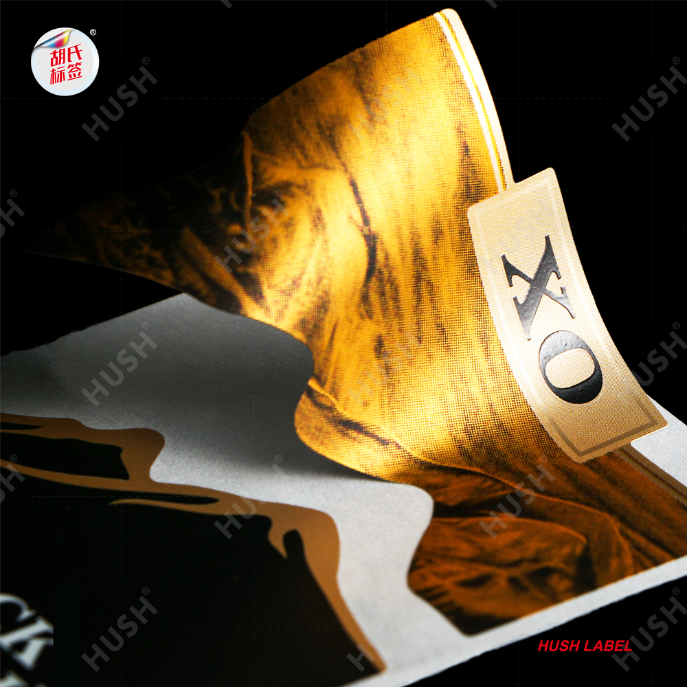 Customized Oil Proof Holographic Adhesive Wine Labels Gold/Silver Hot Stamping Eco-Friendly Art Paper Vinyl Packaging