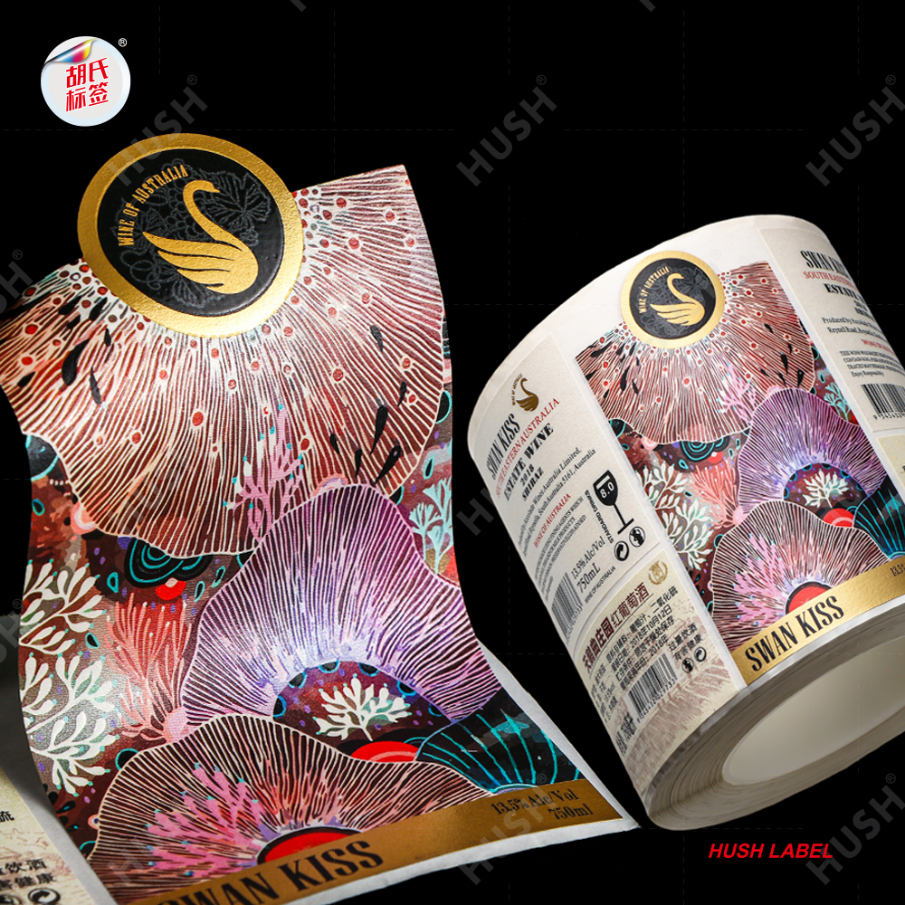 Custom Holographic Durable Oil Proof Waterproof Self Adhesive Vinyl & Art Paper Wine Labels