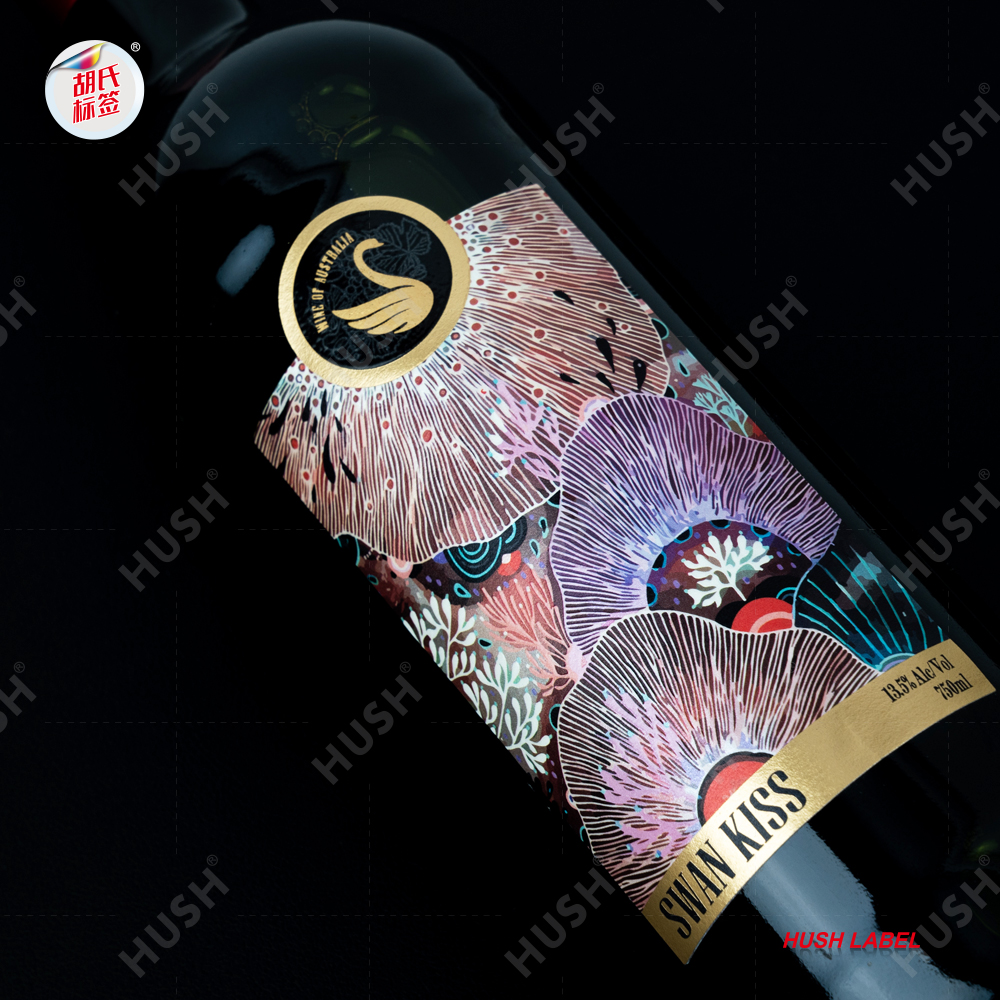 Custom Holographic Durable Oil Proof Waterproof Self Adhesive Vinyl & Art Paper Wine Labels