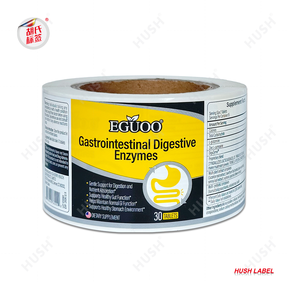 Custom Printed logo Sticker Waterproof Self-adhesive Roll Bottle Packaging Label
