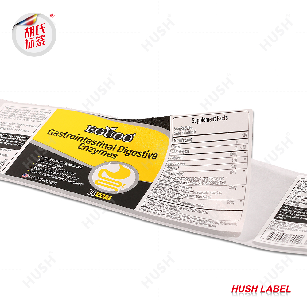 Custom Printed logo Sticker Waterproof Self-adhesive Roll Bottle Packaging Label Sticker