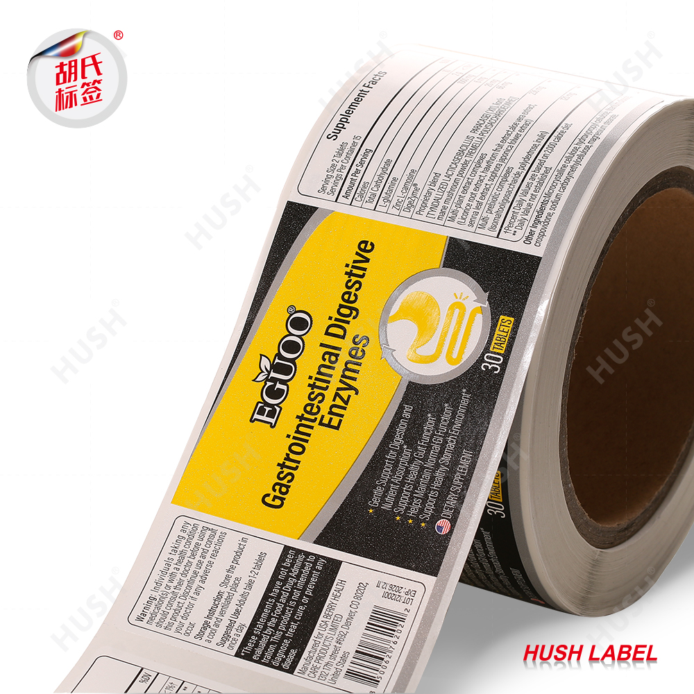 Custom Printed logo Sticker Waterproof Self-adhesive Roll Bottle Packaging Label Sticker