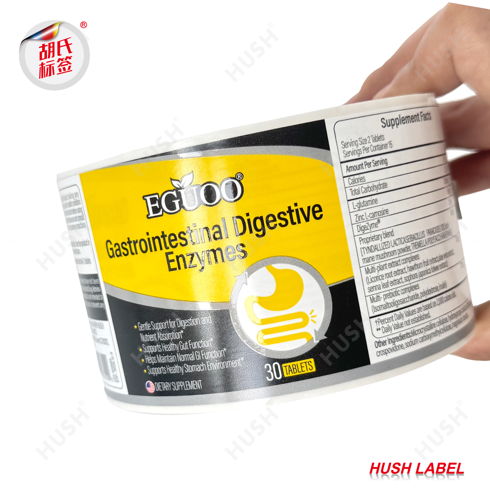 Custom Printed logo Sticker Waterproof Self-adhesive Roll Bottle Packaging Label Sticker