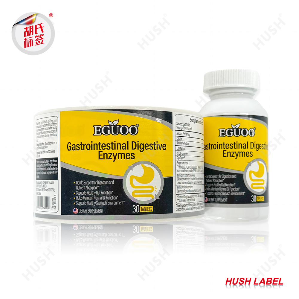 Custom Printed logo Sticker Waterproof Self-adhesive Roll Bottle Packaging Label Sticker