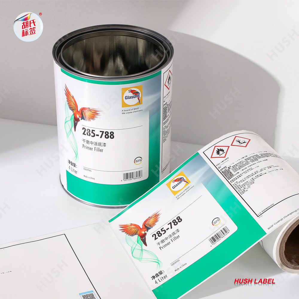 Self-adhesive Label Colorful Chemical Paint Waterproof Label Sticker for Plastic Bucket and Metal Cans