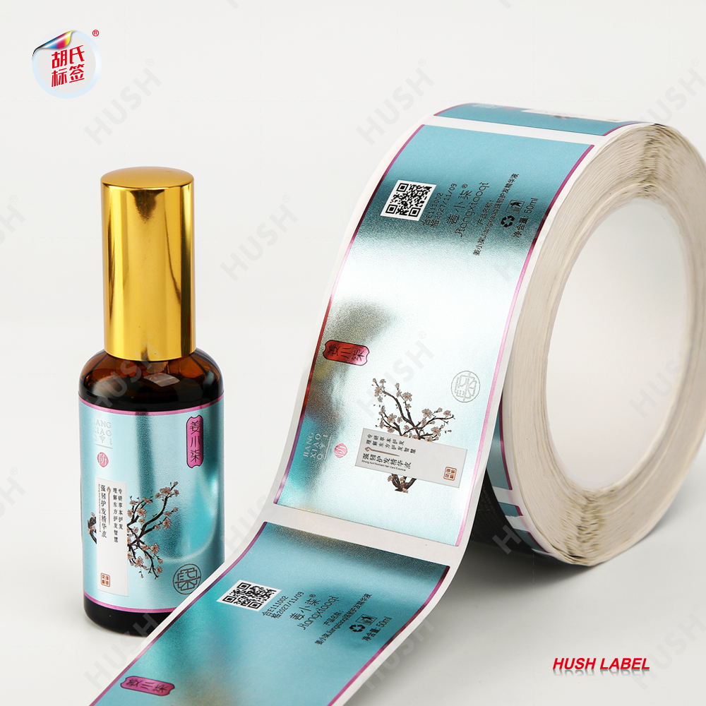 Custom Holographic Durable Vinyl Skincare Cosmetic Labels Stickers Waterproof Printing for Beverage Bottle Packaging