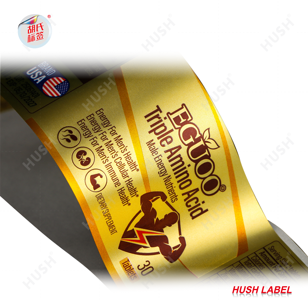 Eco Friendly Health Safe Holographic Vinyl Art Paper Labels Custom Waterproof Durable Printed Logo Recyclable Food Beverage