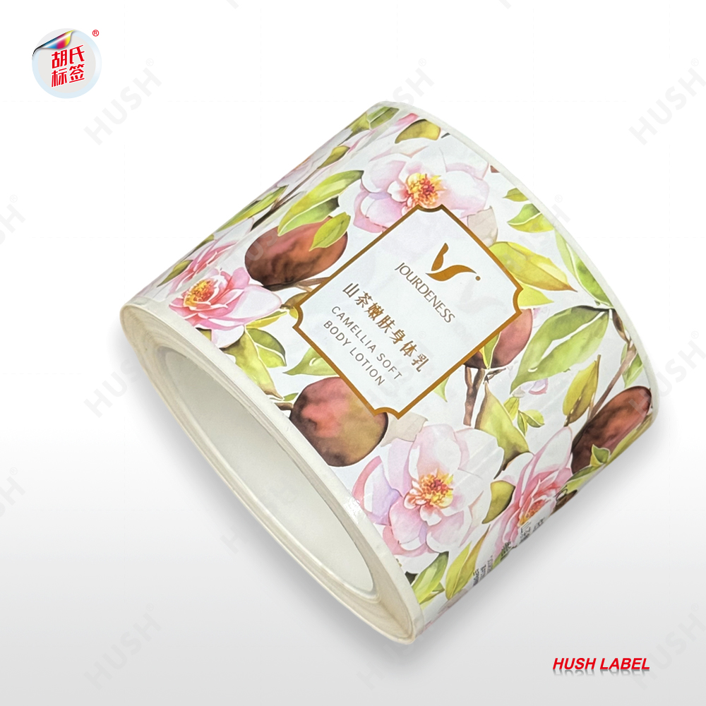 Custom Printed Self-Adhesive Labels with Spot Foil Stamping for Household Goods Packaging Label