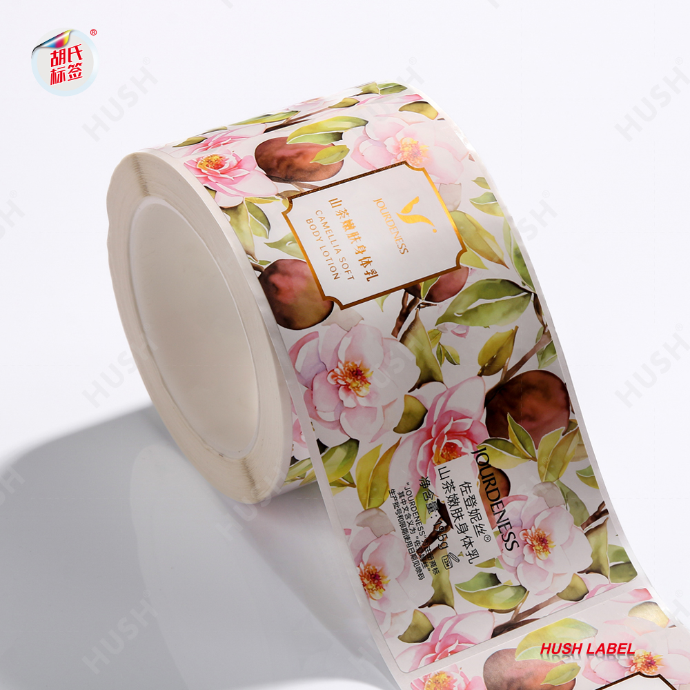 Custom Printed Self-Adhesive Labels with Spot Foil Stamping for Household Goods Packaging Label