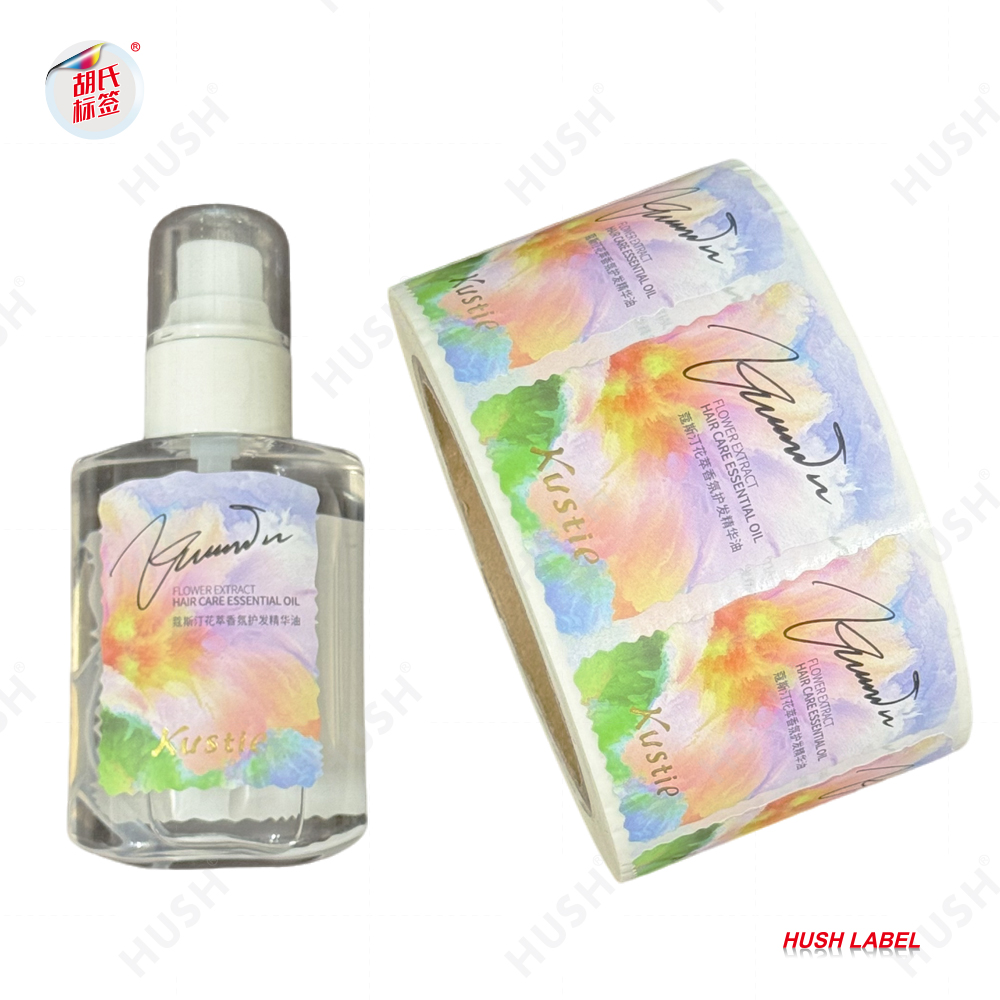Custom Holographic Durable Waterproof Skincare Beverage Body Cream Lotion Sticker Vinyl Cosmetics Bottle Packaging Label