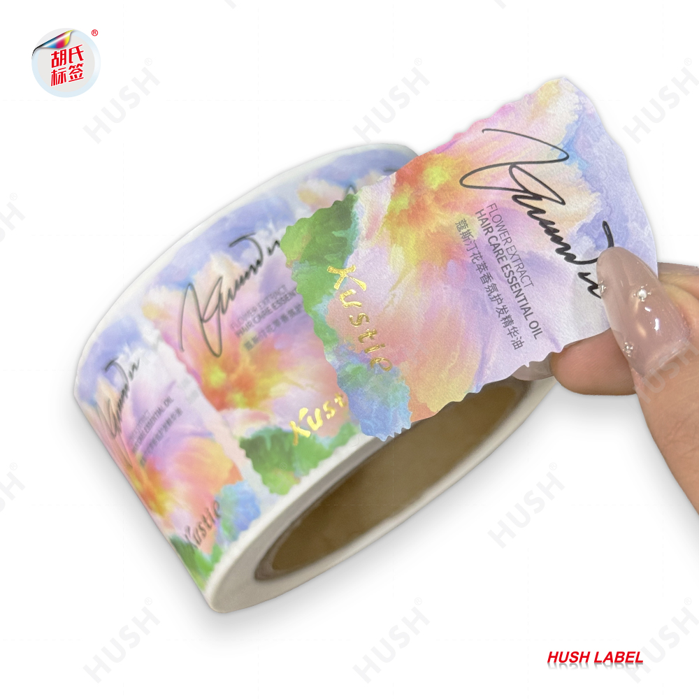 Custom Holographic Durable Waterproof Skincare Beverage Body Cream Lotion Sticker Vinyl Cosmetics Bottle Packaging Label