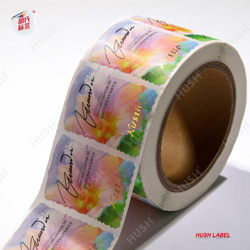 Custom Holographic Durable Waterproof Skincare Beverage Body Cream Lotion Sticker Vinyl Cosmetics Bottle Packaging Label