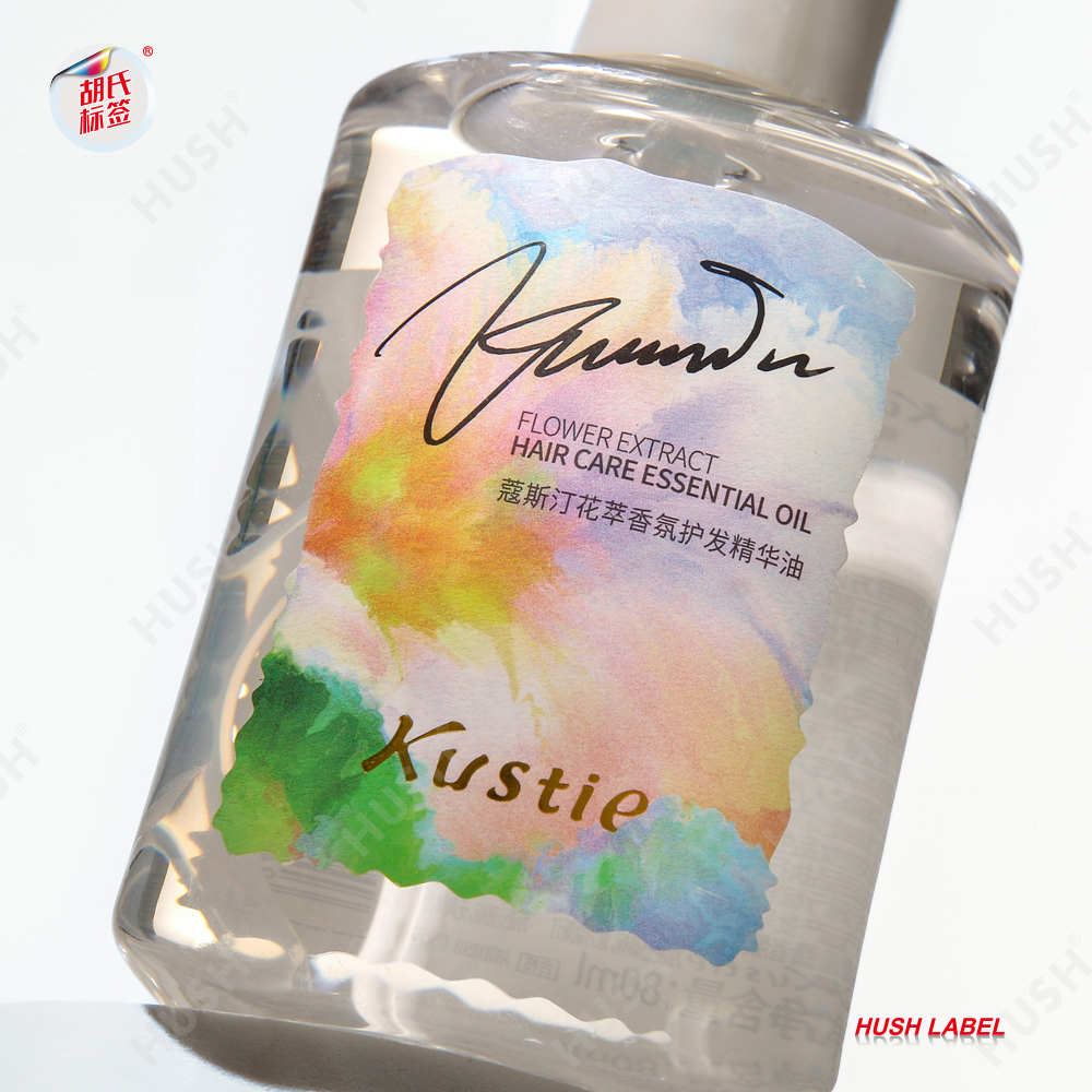 Custom Holographic Durable Waterproof Skincare Beverage Body Cream Lotion Sticker Vinyl Cosmetics Bottle Packaging Label