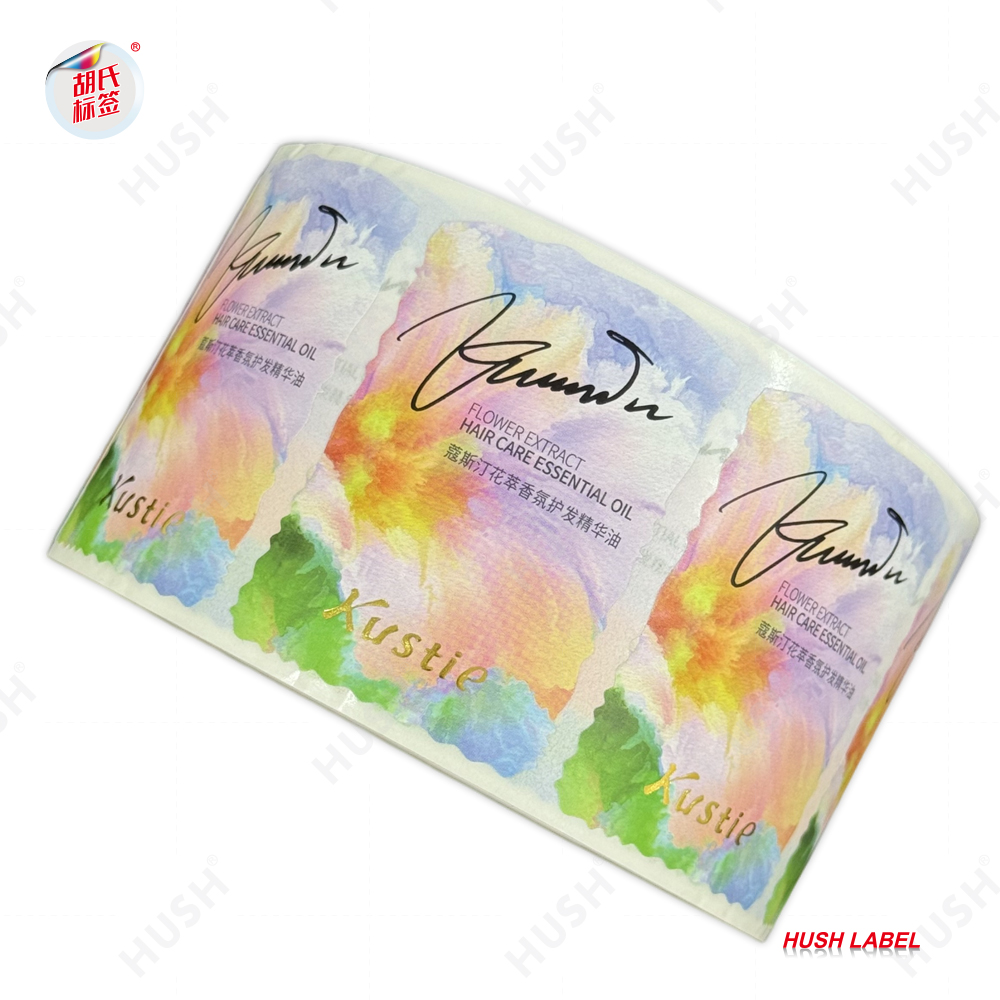 Custom Holographic Durable Waterproof Skincare Beverage Body Cream Lotion Sticker Vinyl Cosmetics Bottle Packaging Label
