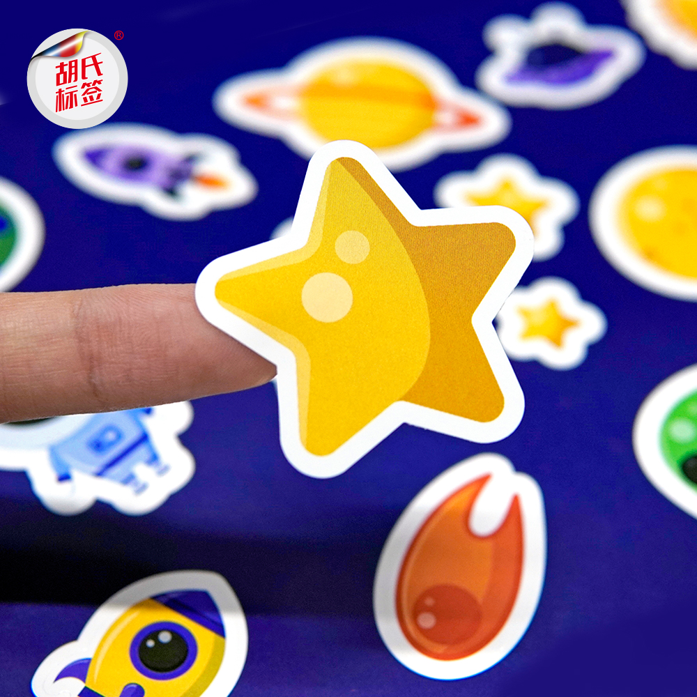 Custom Cartoon Sticker Single Sided Waterproof Vinyl PVC Eco-Friendly Durable Oil-Proof Kiss Cut Label Decorative Labels