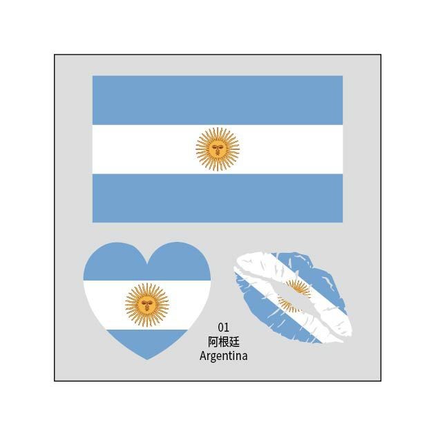 Factory Custom High Quality Waterproof National Flag Temporary Tattoo Sticker Water Transfer Face Body Decals for Sports Events